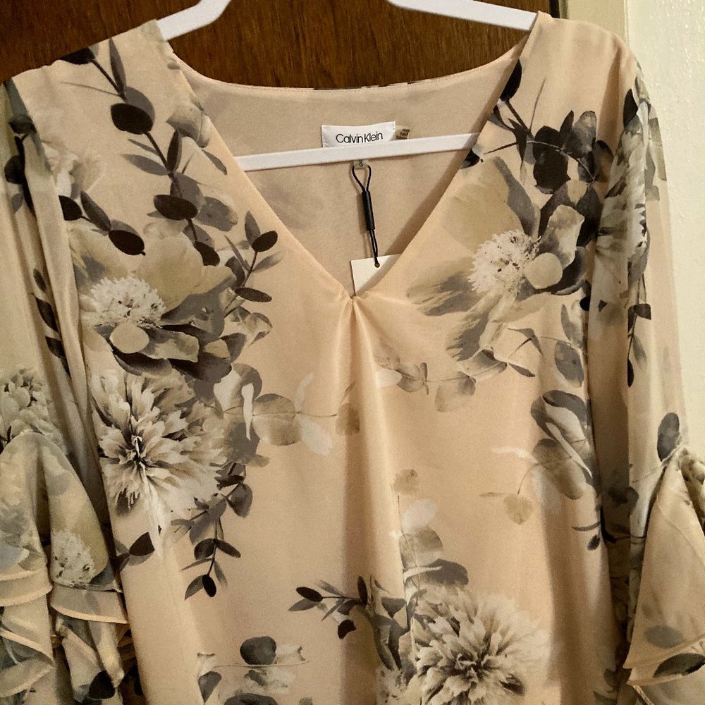 Calvin Klein Womens Large Blouse